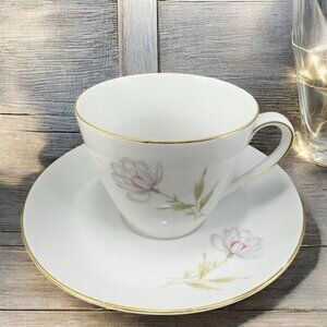 Zeh Scherzer Bavaria Germany Tea Cup Saucer Set Small Fine Porcelain China VTG